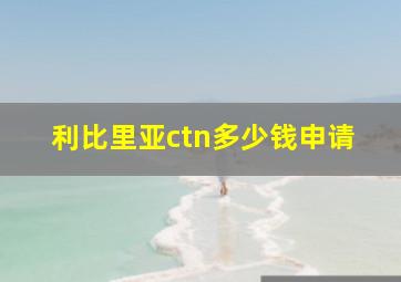 利比里亚ctn多少钱申请