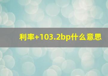 利率+103.2bp什么意思