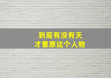 到底有没有天才曹原这个人物