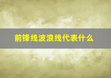 前锋线波浪线代表什么