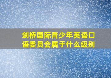 剑桥国际青少年英语口语委员会属于什么级别