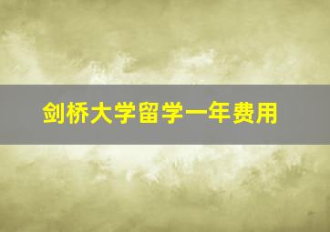 剑桥大学留学一年费用