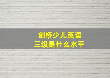 剑桥少儿英语三级是什么水平