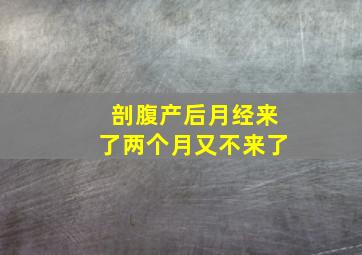 剖腹产后月经来了两个月又不来了