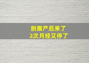 剖腹产后来了2次月经又停了