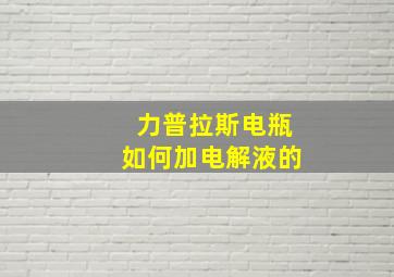 力普拉斯电瓶如何加电解液的