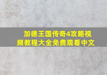 加德王国传奇4攻略视频教程大全免费观看中文