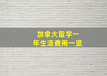 加拿大留学一年生活费用一览