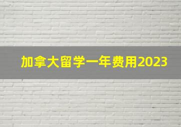 加拿大留学一年费用2023