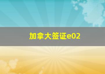 加拿大签证e02