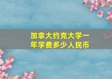 加拿大约克大学一年学费多少人民币