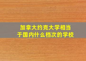 加拿大约克大学相当于国内什么档次的学校