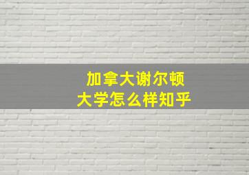 加拿大谢尔顿大学怎么样知乎