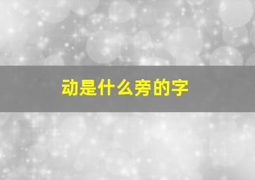 动是什么旁的字