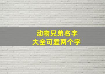 动物兄弟名字大全可爱两个字