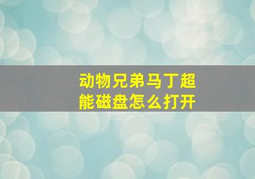 动物兄弟马丁超能磁盘怎么打开