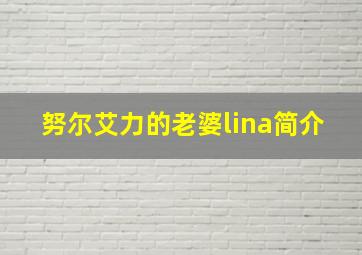 努尔艾力的老婆lina简介