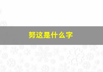 努这是什么字