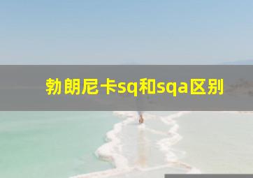 勃朗尼卡sq和sqa区别