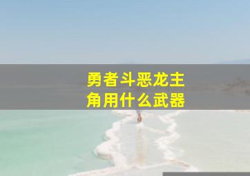 勇者斗恶龙主角用什么武器