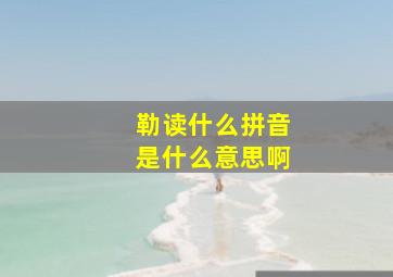 勒读什么拼音是什么意思啊