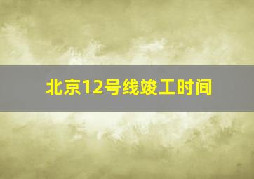 北京12号线竣工时间