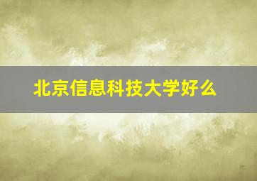 北京信息科技大学好么