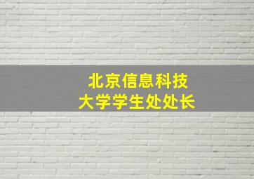 北京信息科技大学学生处处长