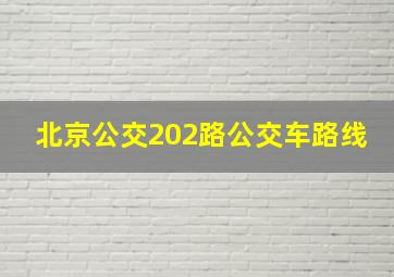 北京公交202路公交车路线