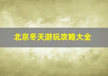 北京冬天游玩攻略大全