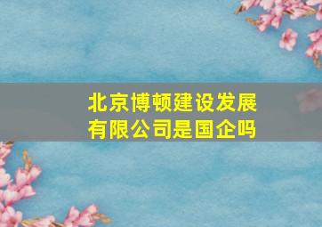 北京博顿建设发展有限公司是国企吗