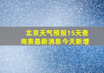 北京天气预报15天查询表最新消息今天新增