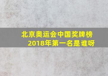 北京奥运会中国奖牌榜2018年第一名是谁呀