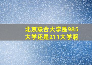 北京联合大学是985大学还是211大学啊