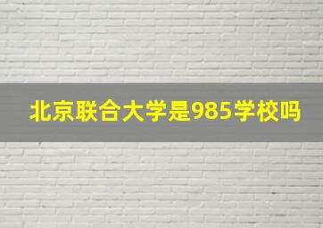 北京联合大学是985学校吗