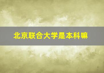 北京联合大学是本科嘛