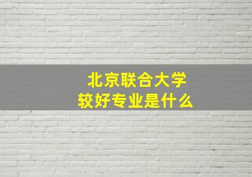 北京联合大学较好专业是什么