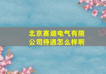 北京赛迪电气有限公司待遇怎么样啊