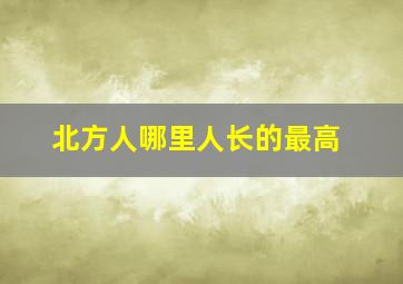 北方人哪里人长的最高