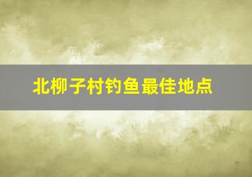 北柳子村钓鱼最佳地点