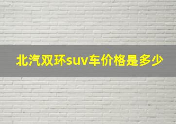 北汽双环suv车价格是多少