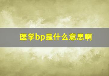 医学bp是什么意思啊