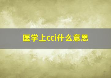 医学上cci什么意思