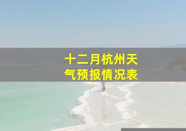 十二月杭州天气预报情况表