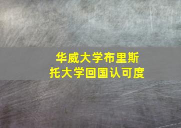 华威大学布里斯托大学回国认可度