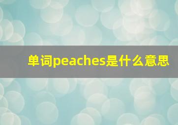 单词peaches是什么意思