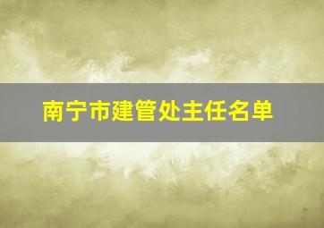 南宁市建管处主任名单