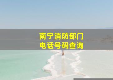 南宁消防部门电话号码查询