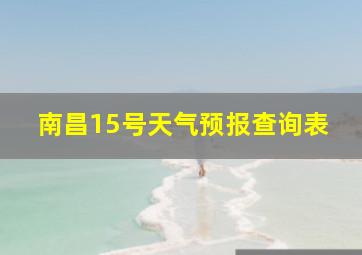 南昌15号天气预报查询表