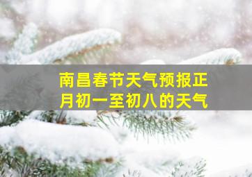 南昌春节天气预报正月初一至初八的天气